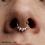 Diamond Clicker - 18K Gold Lab Diamond Clicker Ring - piercing-zone.com