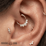 Diamond Clicker - 18K Gold Lab Diamond Clicker Ring - piercing-zone.com