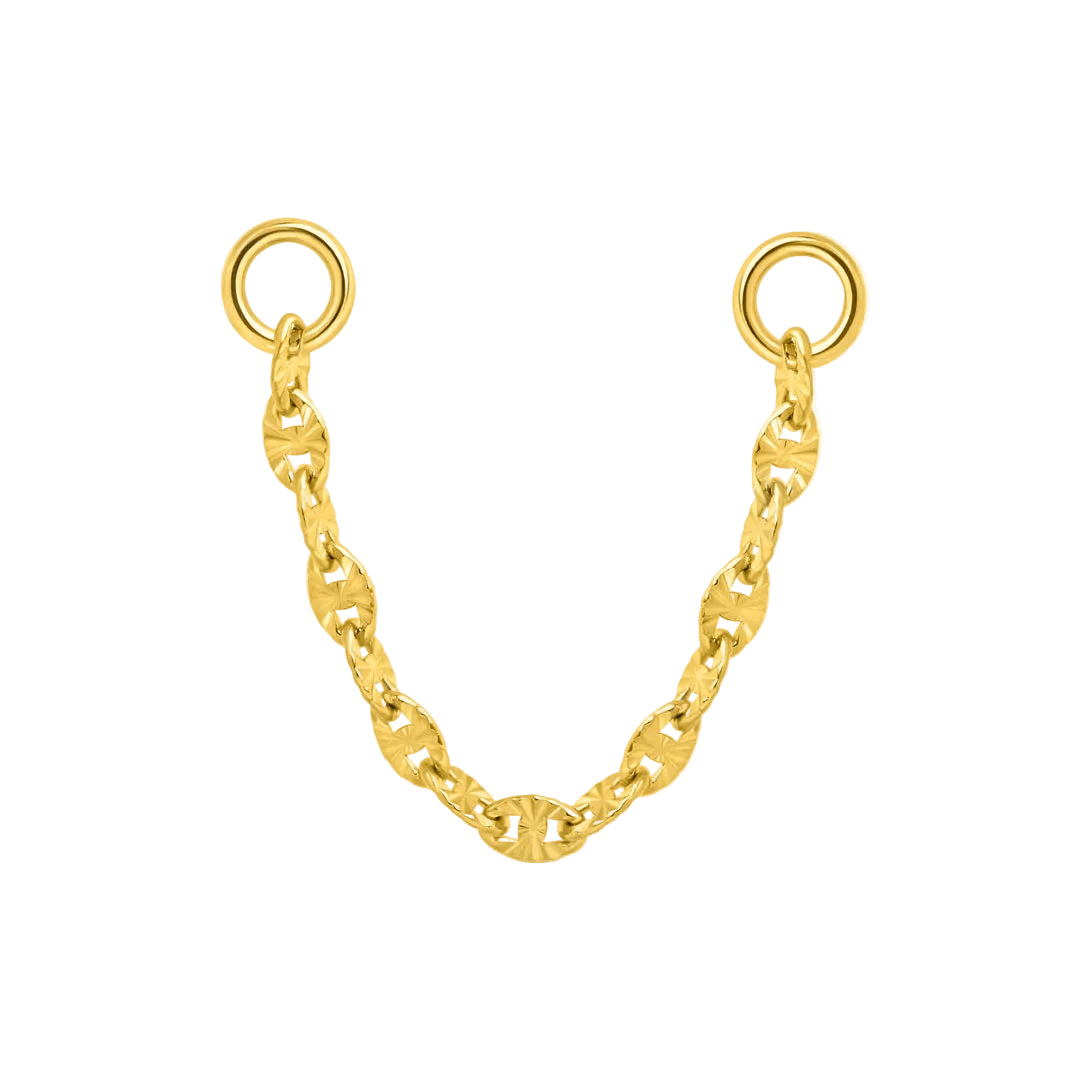 Diamond Cut Anchor Chain – 14K Gold Piercing Chain - piercing - zone.com