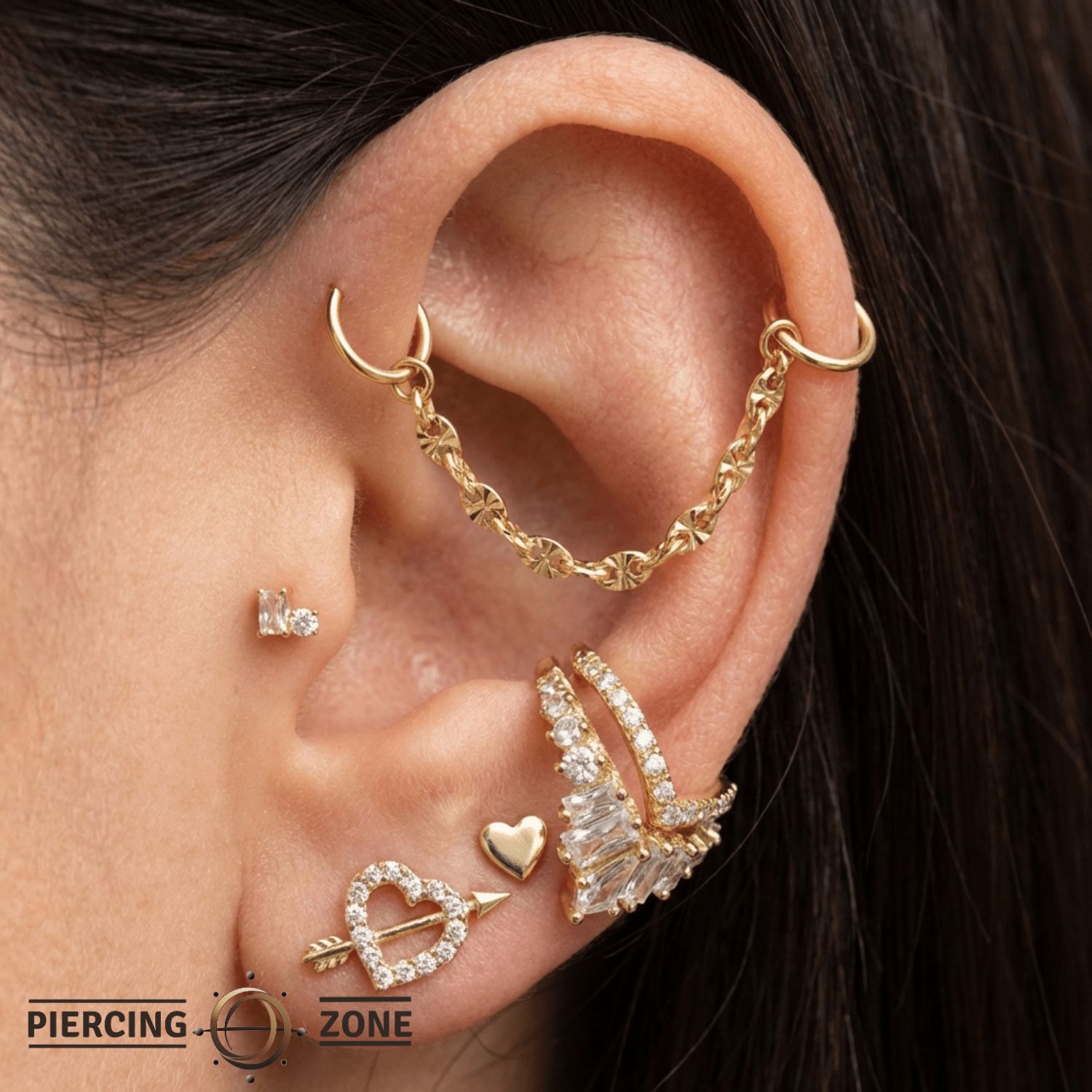 Diamond Cut Anchor Chain – 14K Gold Piercing Chain - piercing - zone.com