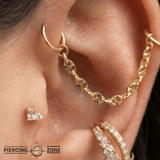 Diamond Cut Anchor Chain – 14K Gold Piercing Chain - piercing - zone.com