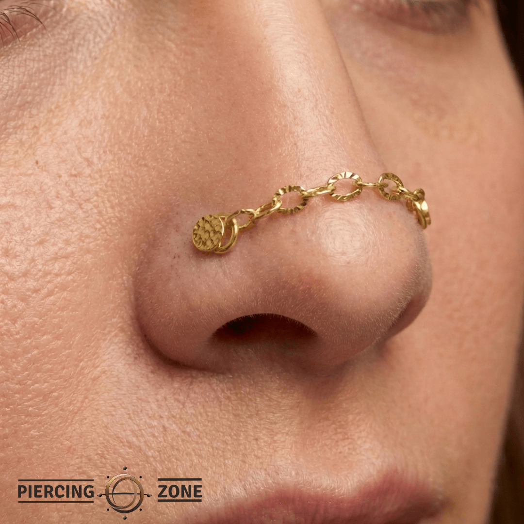 Diamond Cut Link Chain – 14K Gold Piercing Chain - piercing - zone.com