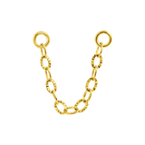 Diamond Cut Link Chain – 14K Gold Piercing Chain - piercing - zone.com