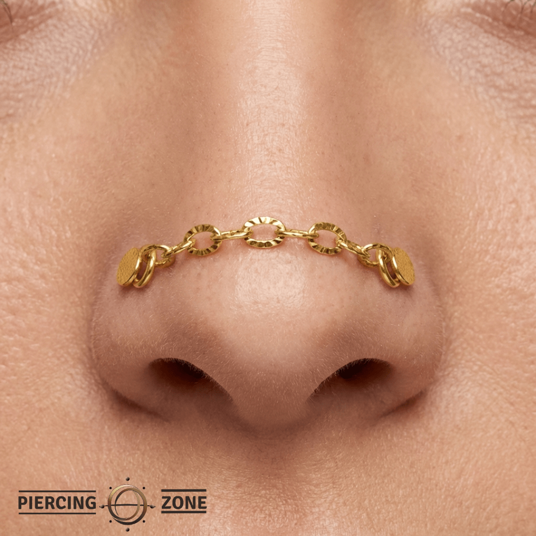 Diamond Cut Link Chain – 14K Gold Piercing Chain - piercing - zone.com