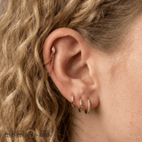 Diamond Cut + Side Chain – 14K Gold Dual Chain Accent - piercing - zone.com