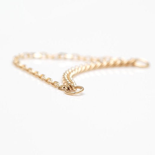 Diamond Cut + Side Chain – 14K Gold Dual Chain Accent - piercing - zone.com