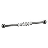 Diamond Line - 14K Gold Gem Straight Barbell - piercing - zone.com