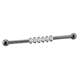 Diamond Line - 14K Gold Gem Straight Barbell