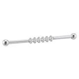 Diamond Line - 14K Gold Gem Straight Barbell