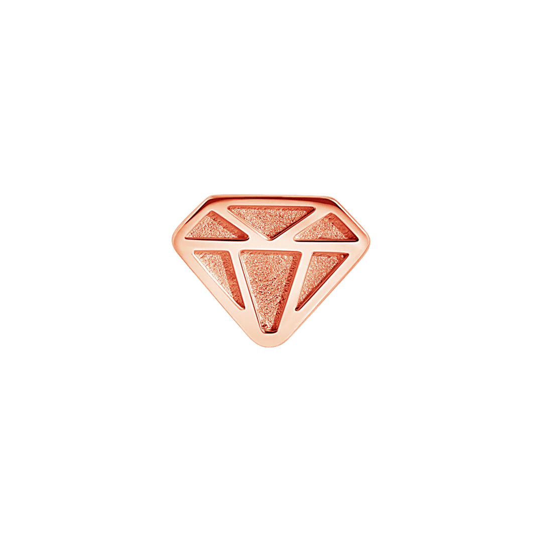 Diamond Trim – 14K Gold Threadless & Threaded End - piercing - zone.com