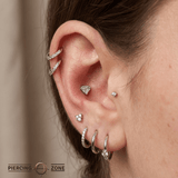 Diamond Trim – 14K Gold Threadless & Threaded End - piercing - zone.com