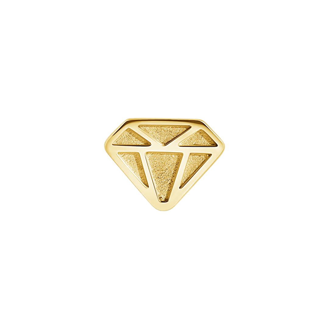 Diamond Trim – 14K Gold Threadless & Threaded End - piercing - zone.com