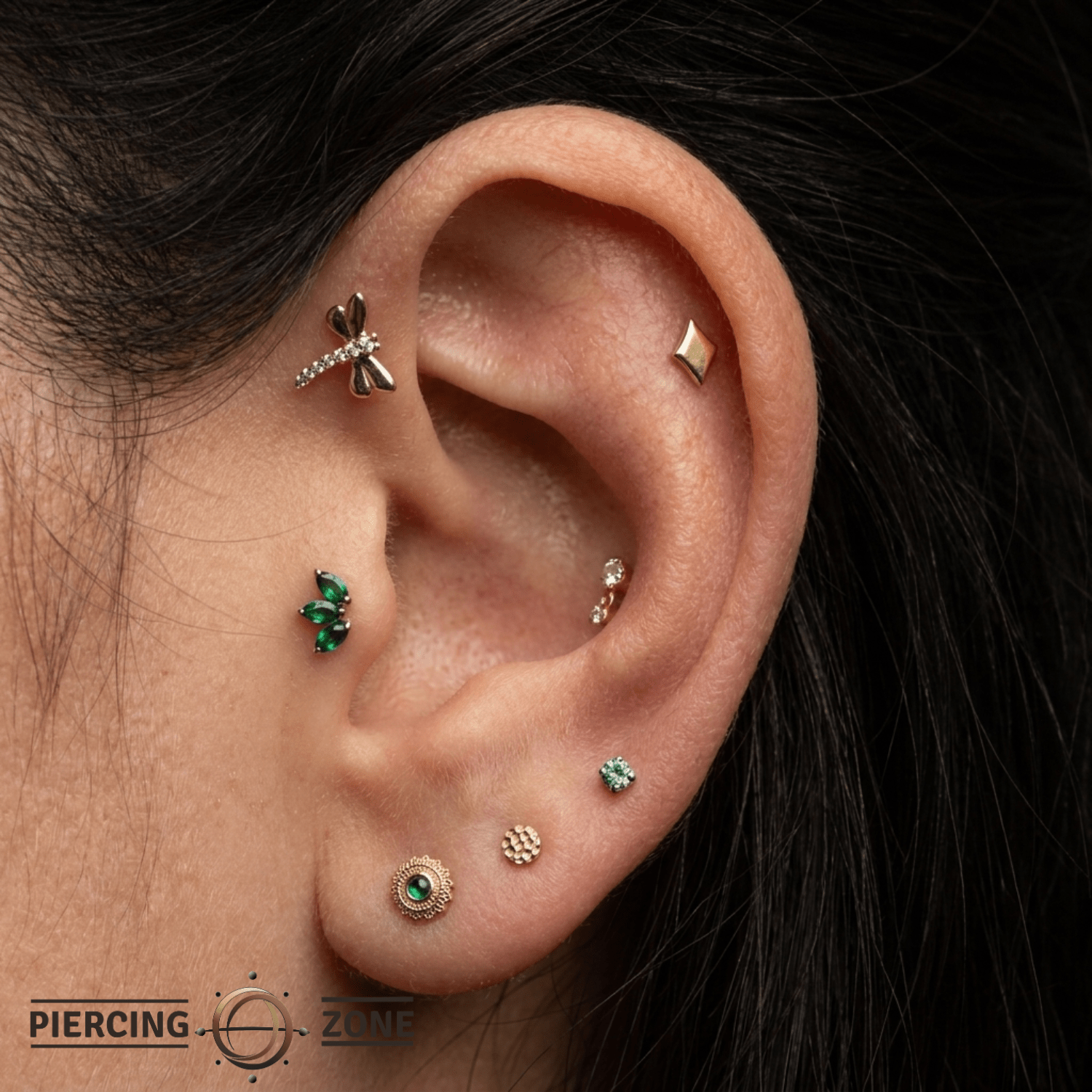Diamonds Pin - 14K Gold Diamond Threadless End - piercing - zone.com