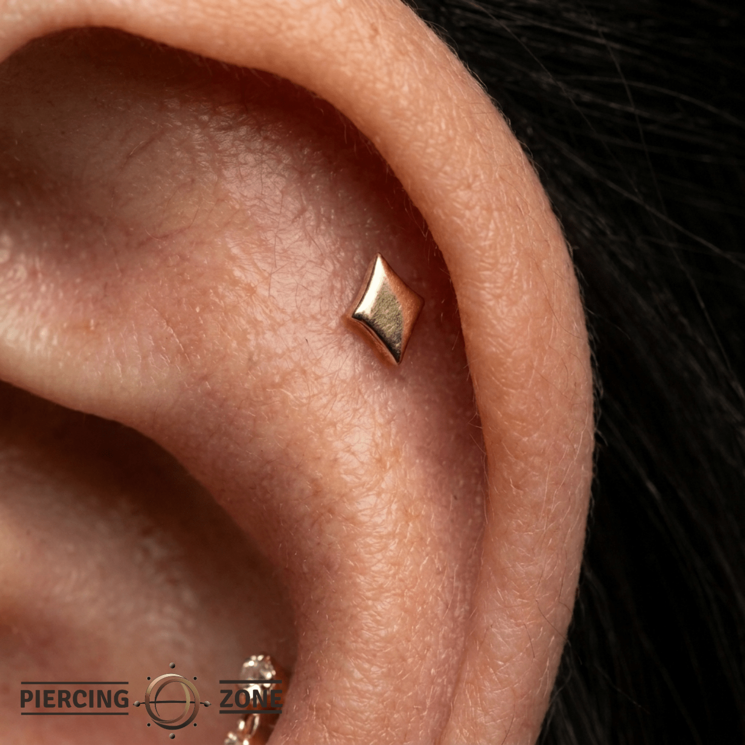 Diamonds Pin - 14K Gold Diamond Threadless End - piercing - zone.com