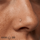 Diamonds Pin - 14K Gold Diamond Threadless End - piercing - zone.com
