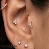 Diem – Diamond Arc Curve – 14K Gold Threadless End - piercing - zone.com