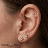 Dig It – Amethyst, Pink Sapphire & White Topaz – 14K Gold Threadless End - piercing - zone.com