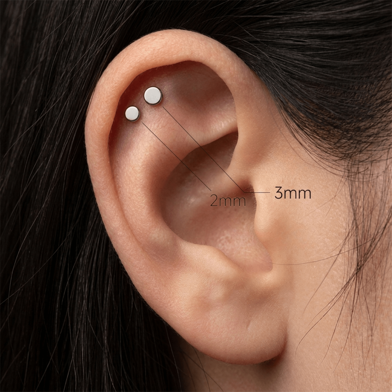 Disk – Black Rhodium Finish – 14K Gold Threadless End - piercing - zone.com