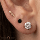 Disk – Black Rhodium Finish – 14K Gold Threadless End - piercing - zone.com