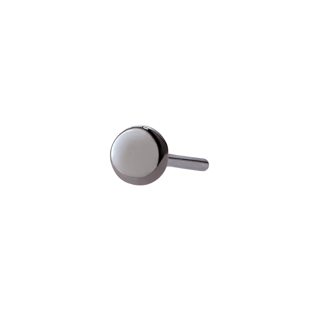 Disk – Black Rhodium Finish – 14K Gold Threadless End - piercing - zone.com