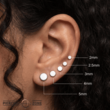 Disk – Polished Flat – 14K Gold Threadless End - piercing - zone.com