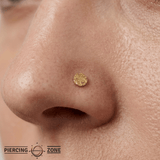 Distortion Disc – Textured 14K Gold Threadless Pin - piercing - zone.com