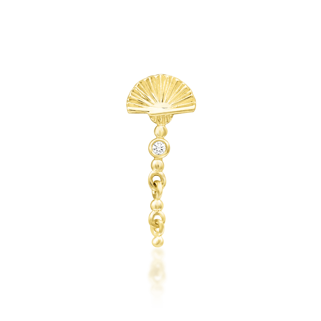 Dita – White CZ Bar – 14K Gold Threadless End - piercing - zone.com