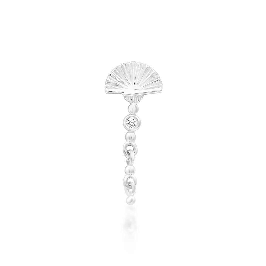 Dita – White CZ Bar – 14K Gold Threadless End - piercing - zone.com