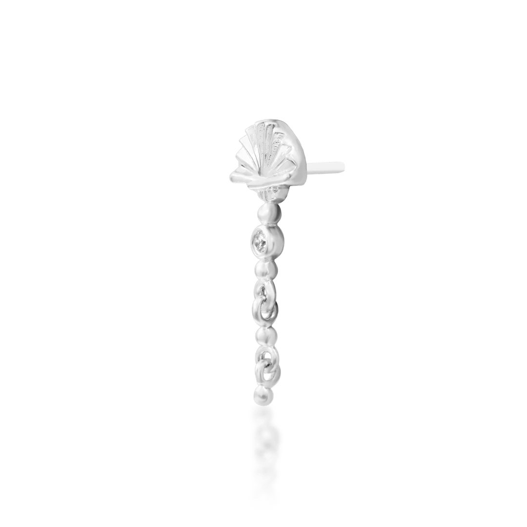Dita – White CZ Bar – 14K Gold Threadless End - piercing - zone.com