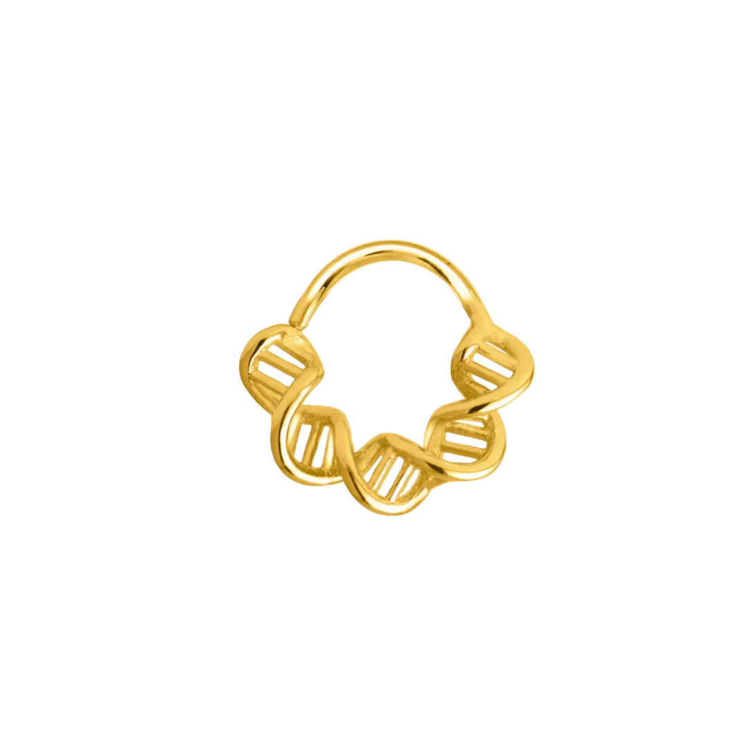 DNA Seamless Ring – 14K Gold Cup & Divot Design - piercing - zone.com