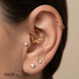 DNA Seamless Ring – 14K Gold Cup & Divot Design - piercing - zone.com