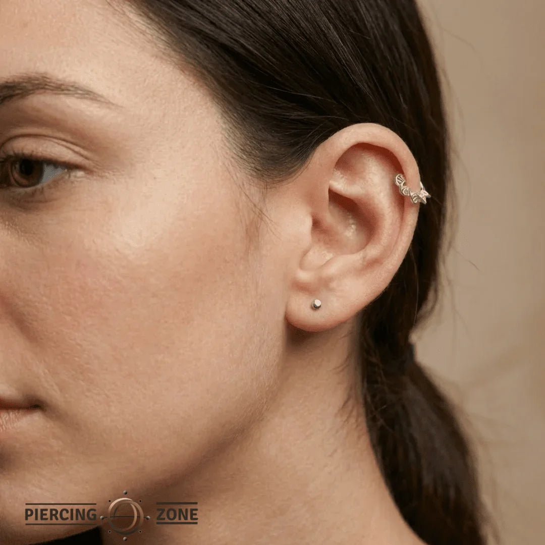DNA Seamless Ring – 14K Gold Cup & Divot Design - piercing - zone.com