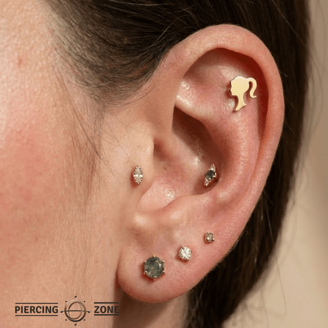 Doll – 14K Gold Threadless/Threaded End - piercing - zone.com