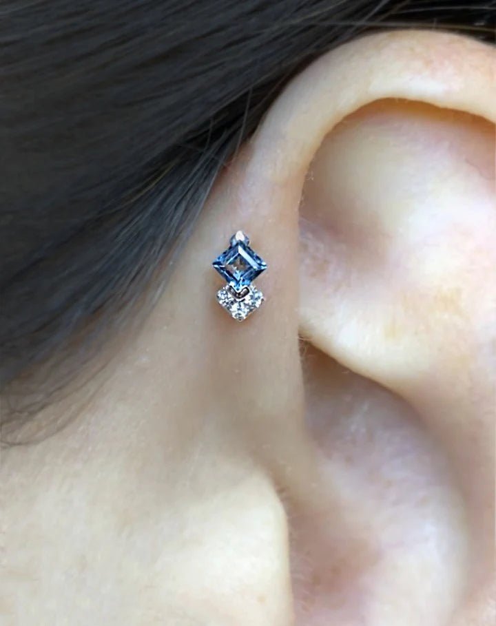 Vivienne – London Blue Topaz & CZ Threadless End