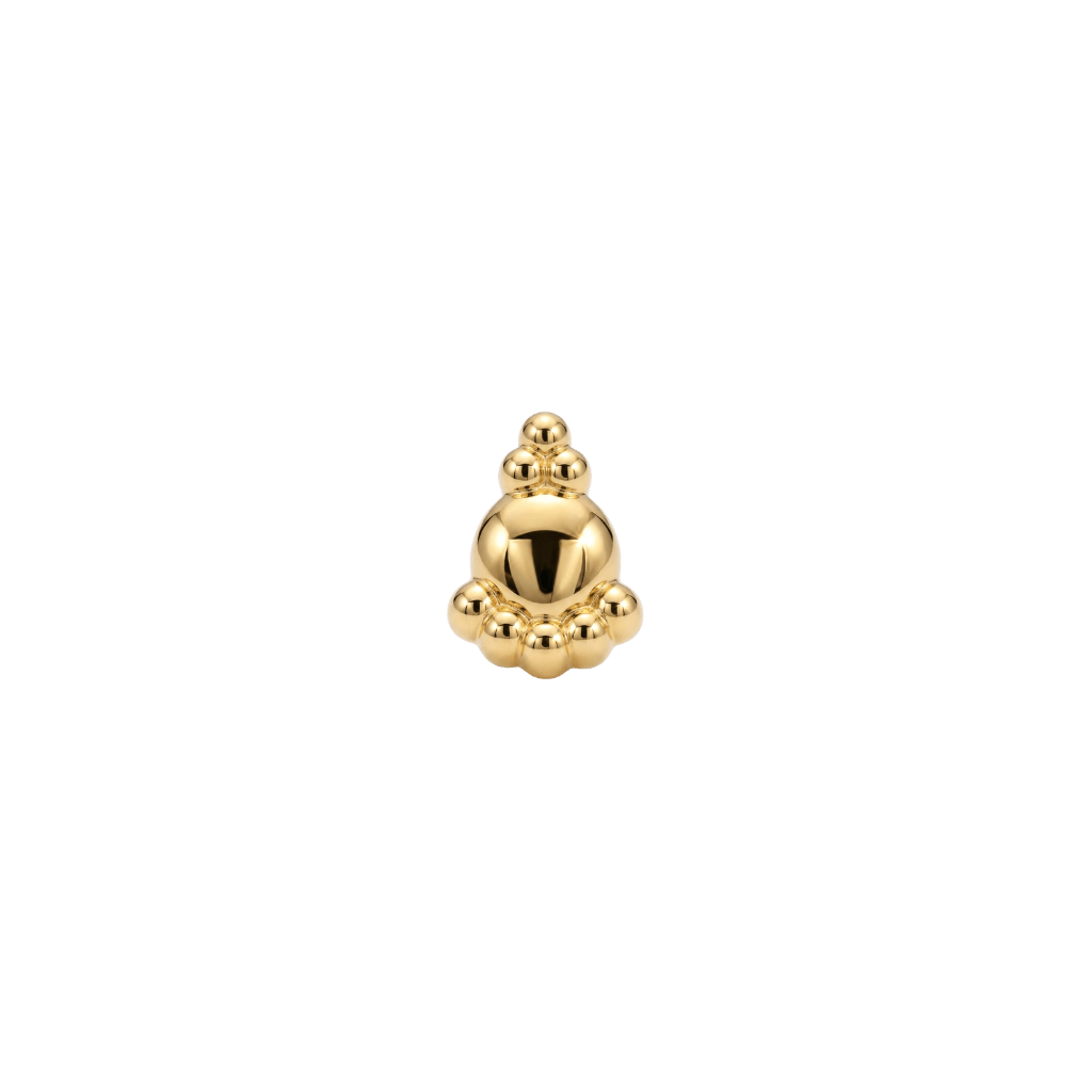 Dome - 18K Gold Threadless/Threaded End - piercing-zone.com