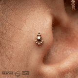 Dome - 18K Gold Threadless/Threaded End - piercing-zone.com