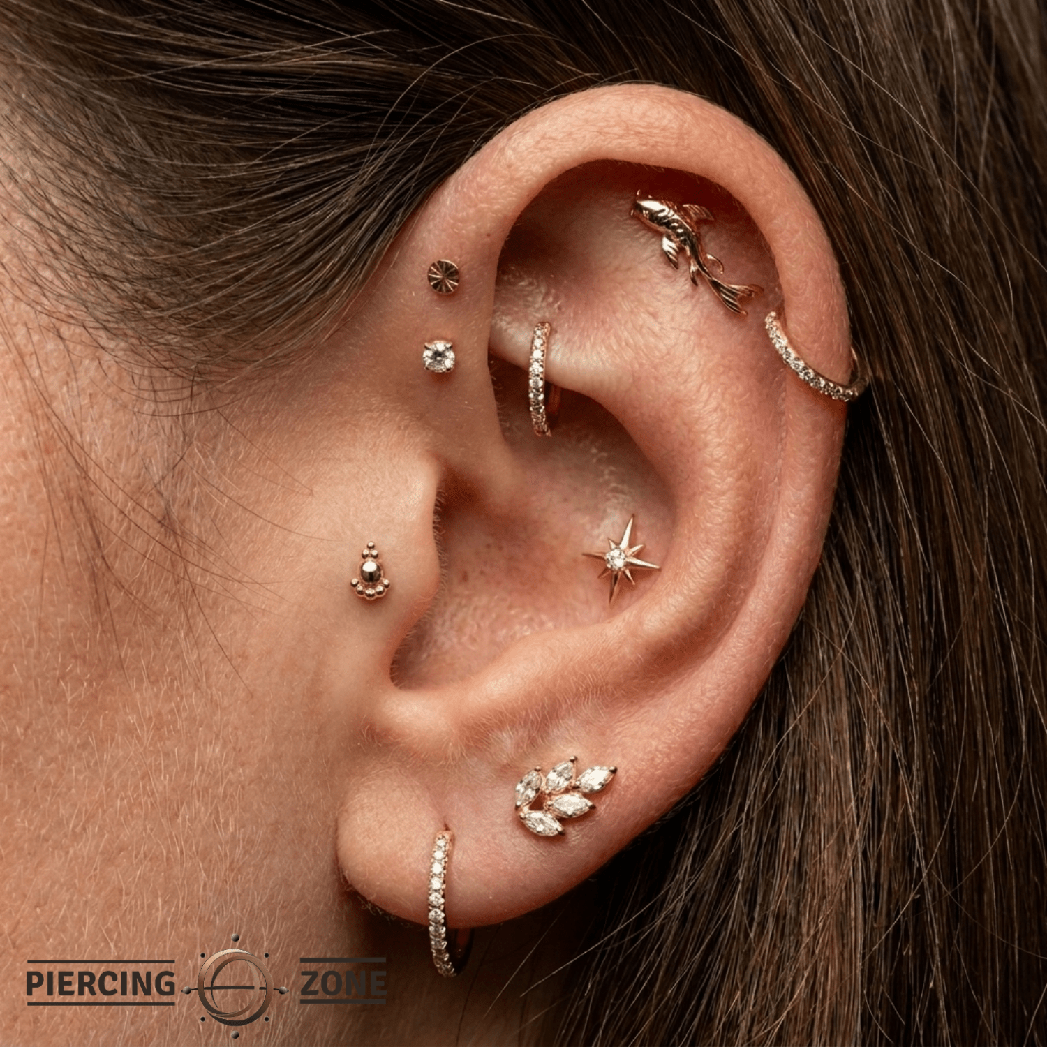 Dome - 18K Gold Threadless/Threaded End - piercing-zone.com
