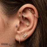 Dome - 18K Gold Threadless/Threaded End - piercing-zone.com