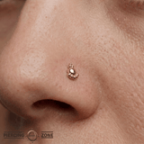 Dome - 18K Gold Threadless/Threaded End - piercing-zone.com