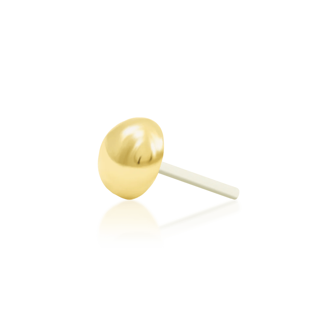Dome – Polished 3D Disk – 14K Gold Threadless End - piercing - zone.com