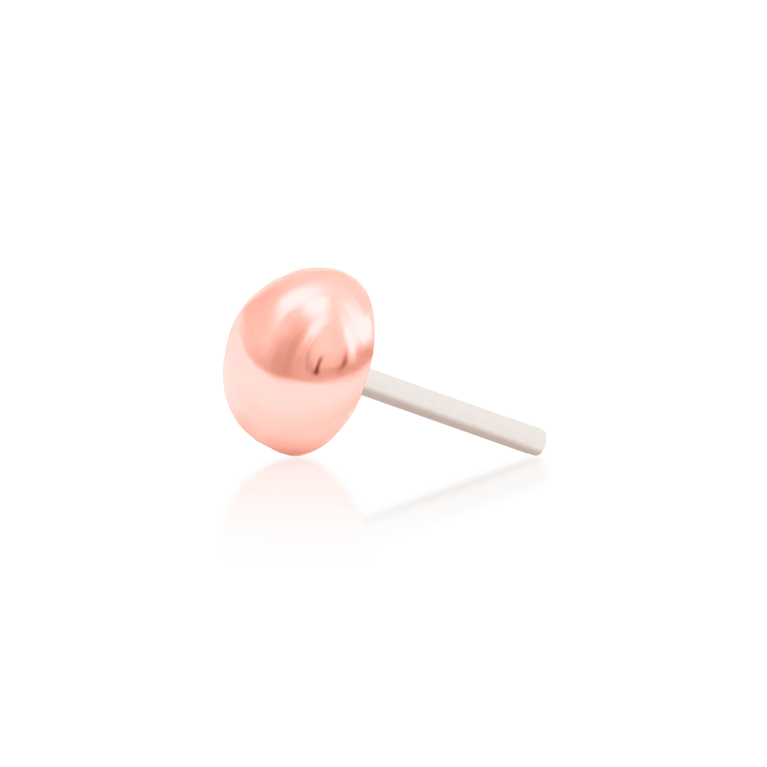 Dome – Polished 3D Disk – 14K Gold Threadless End - piercing - zone.com