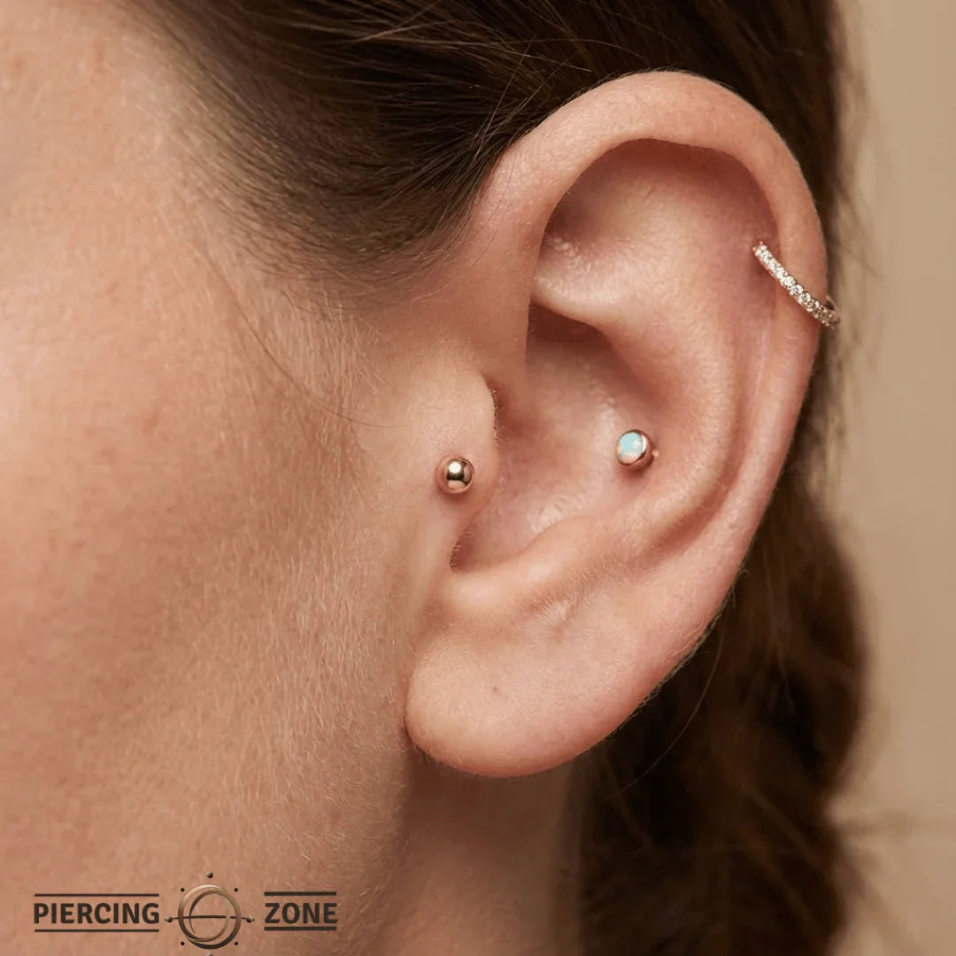 Dome – Rounded Micro Dome – 14K Gold Threadless & Threaded End - piercing - zone.com