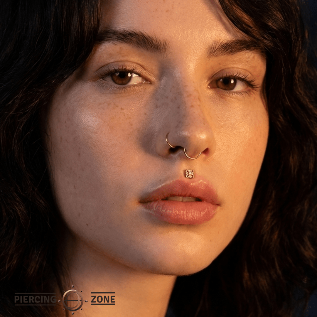 Dora – 14K/18K Gold Round Gem Threadless End - piercing - zone.com