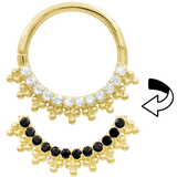 Double Agent – 14K Gold Reversible CZ Clicker Ring - piercing - zone.com