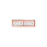 Double Baguette Bar – 14K Gold Threadless/Threaded End - piercing-zone.com