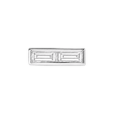Double Baguette Bar – 14K Gold Threadless/Threaded End - piercing-zone.com