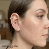 Double Filigree Gemmed Clicker with 16 Gems – 14K & 18K Gold - piercing - zone.com