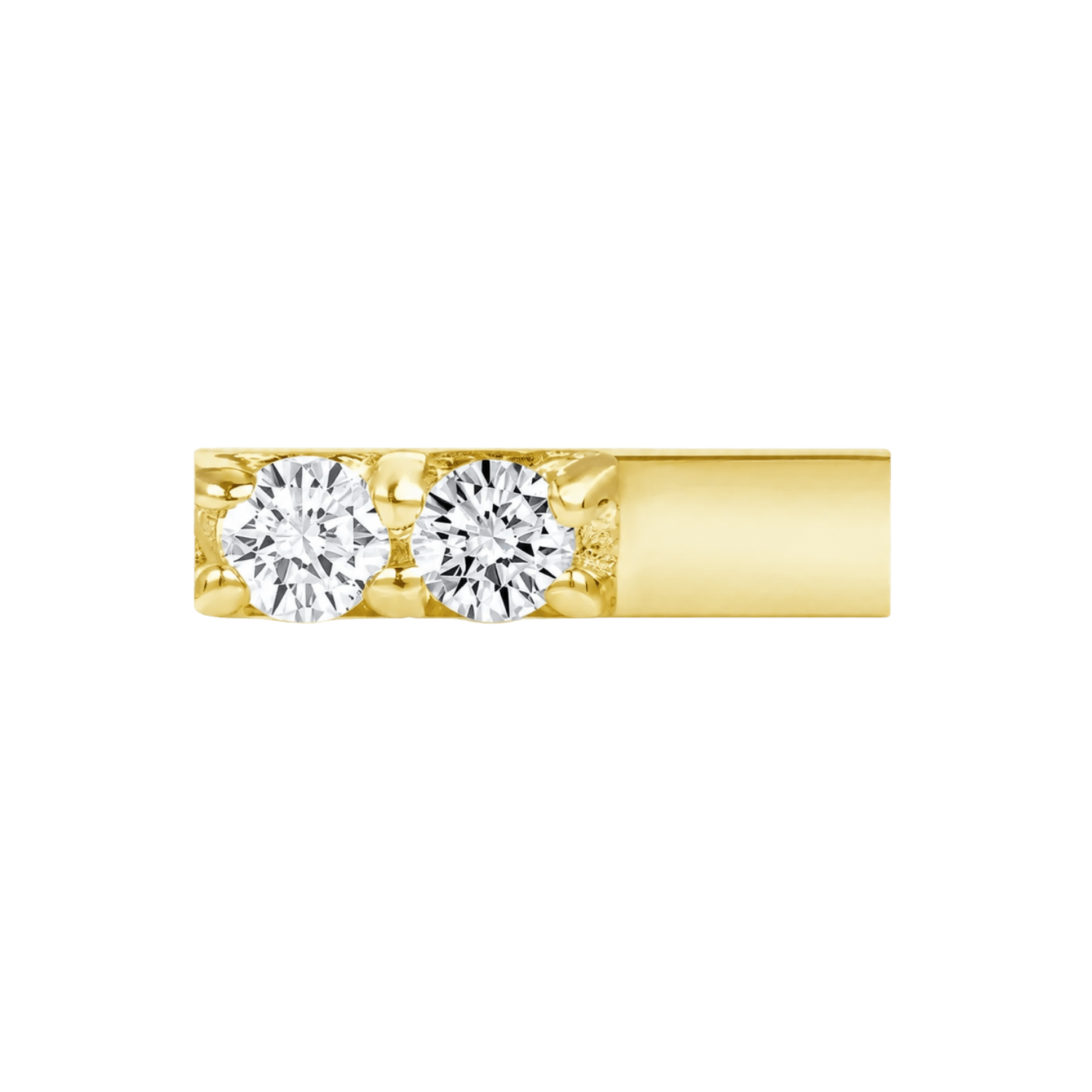 Double Prong Bar – 14K Gold Threadless/Threaded End - piercing-zone.com