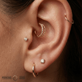 Double Row Beaded & Gemmed Clicker – 14K & 18K Gold - piercing - zone.com