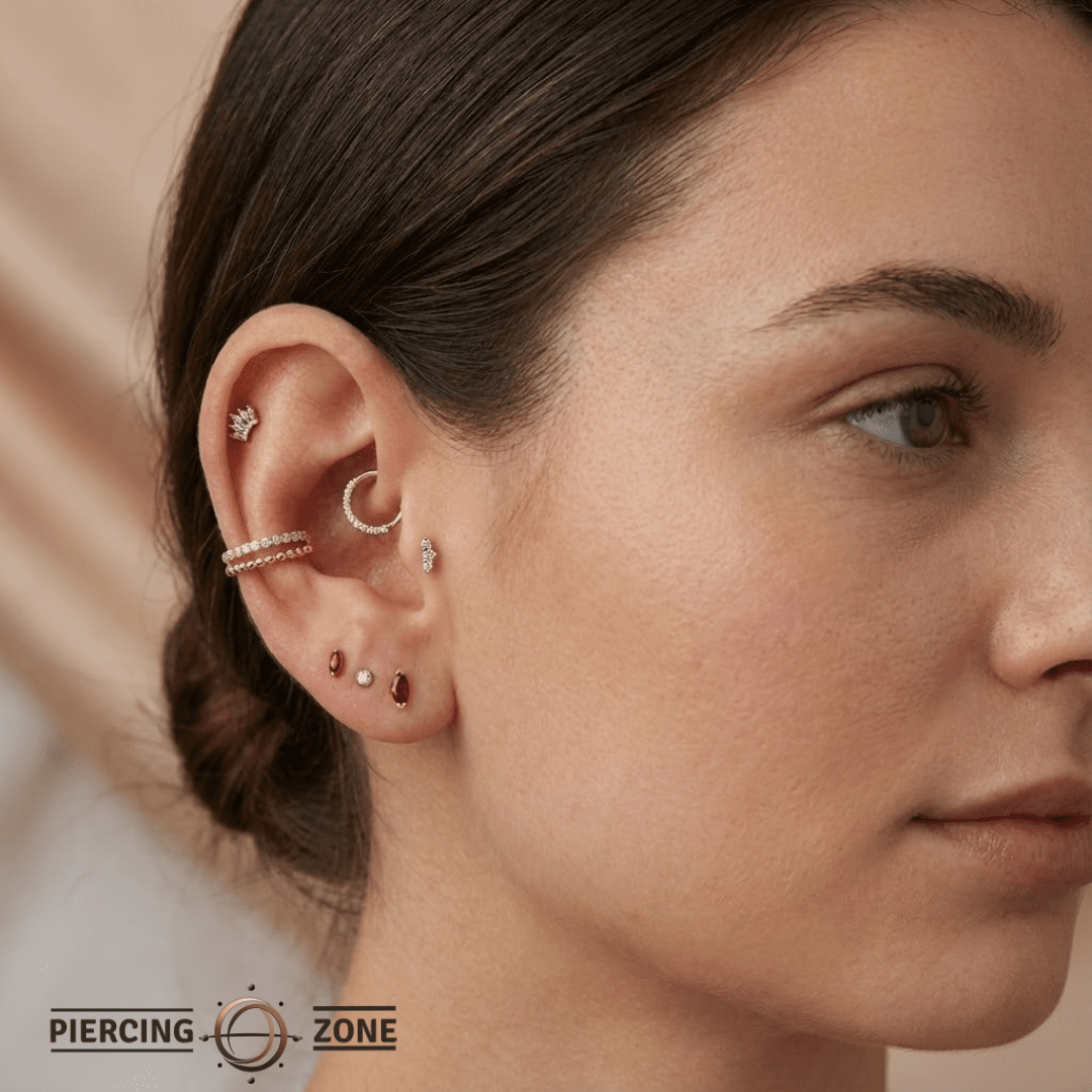 Double Row Beaded & Gemmed Clicker – 14K & 18K Gold - piercing - zone.com